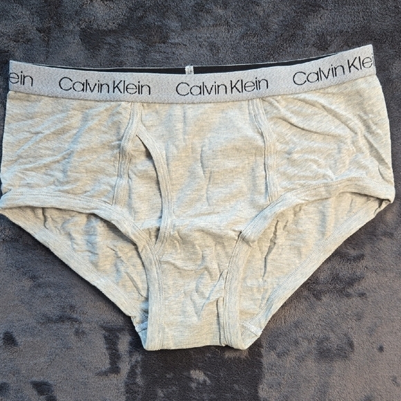 Calvin Klein Gray Briefs Soft Cotton Blend - Picture 1 of 5